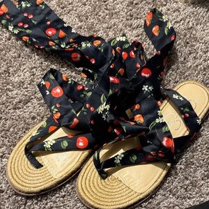 Jessica Simpson Black Cherry Wrap Sandals